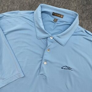 Peter Millar Summer Comfort Polo Shirt 2XL Light Blue Short Sleeve Golf
